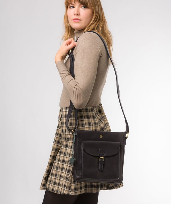 Josephine' Navy Leather Shoulder Bag