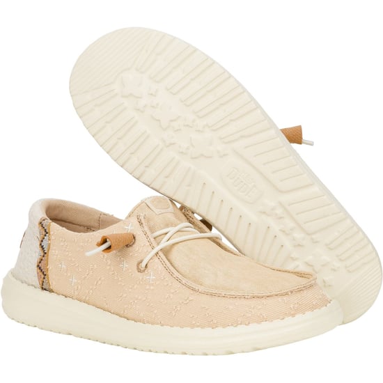 HEYDUDE Wendy Crafted Boho Baumwolle Damen Tan Loafers - Image 3