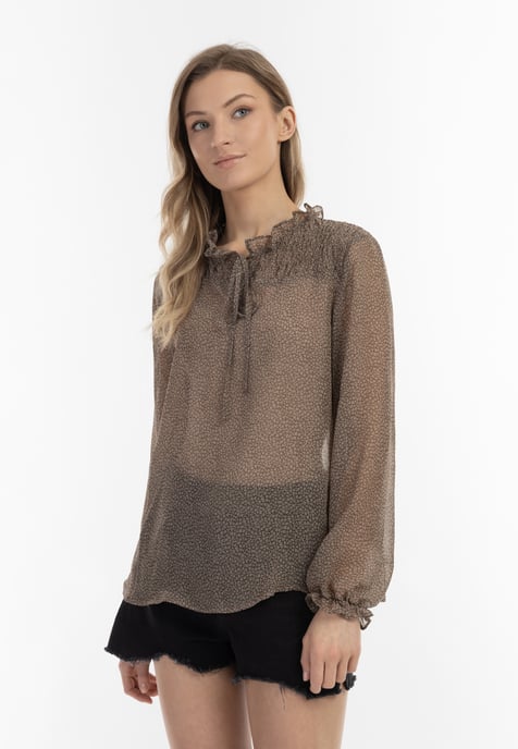 Dreimaster Bluse Damen Olivenwollweiß - Image 3