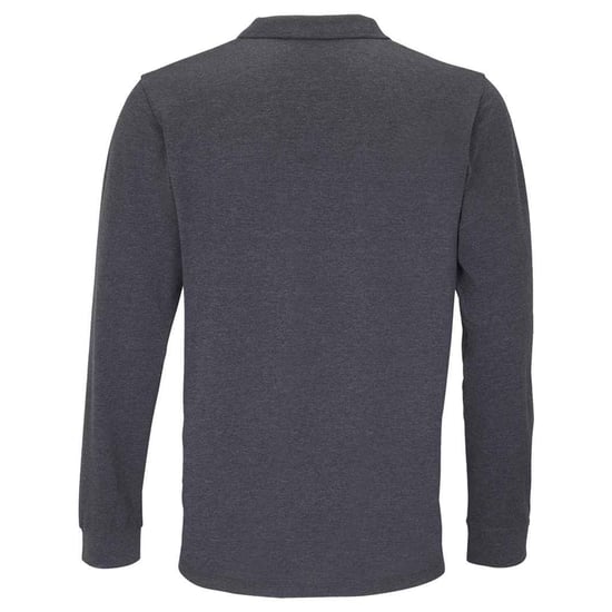 SOLS - "Planet" Poloshirt für Herren/Damen Unisex Langärmlig (Dunkelgraue Melange) - Image 2