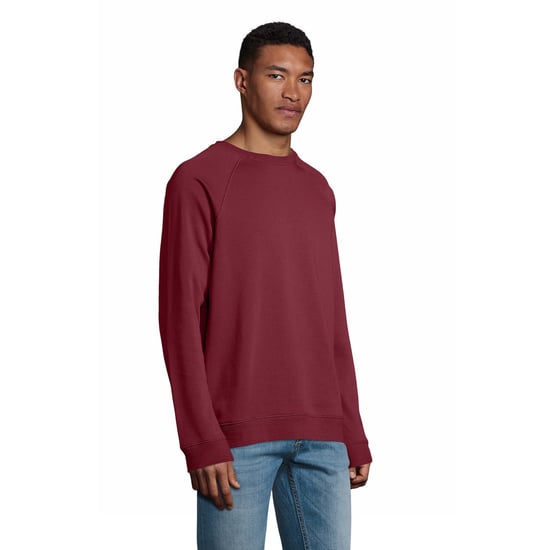 SOLS Unisex Erwachsene Space Organic Raglan Sweatshirt (Burgund) - Image 5