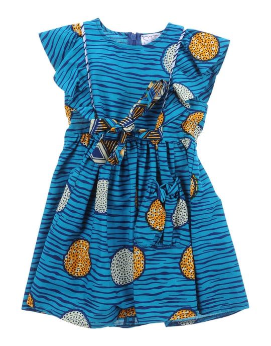 Stella Jean Girls' Deep Jade Cotton Dress