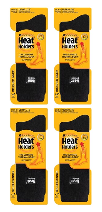 Heat Holders Ultra Lite - 4 Paar Multipack Ladies Thermal Socks | Ultra Thin Warm Socks for Dress Socks in Winter - Black - Image 2