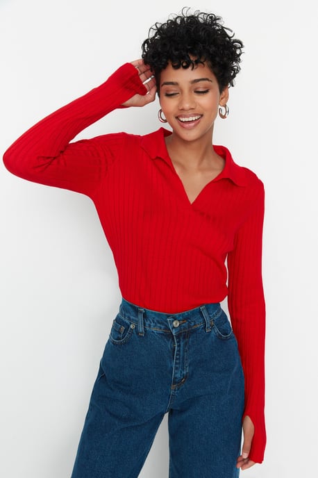 Trendyol Damen Unifarben Pullover - Image 2