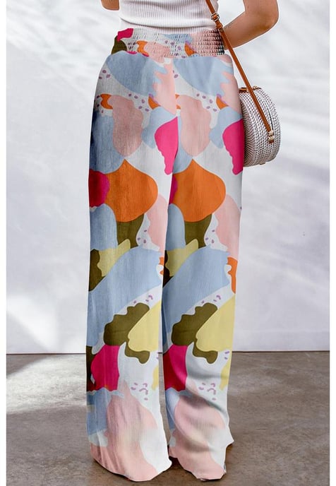 Damen Farbpalette Druck Weitbein-Hose in Multicolor - Image 5