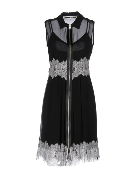 Mcq Alexander McQueen Black Silk And Lace Sleeveless Dress