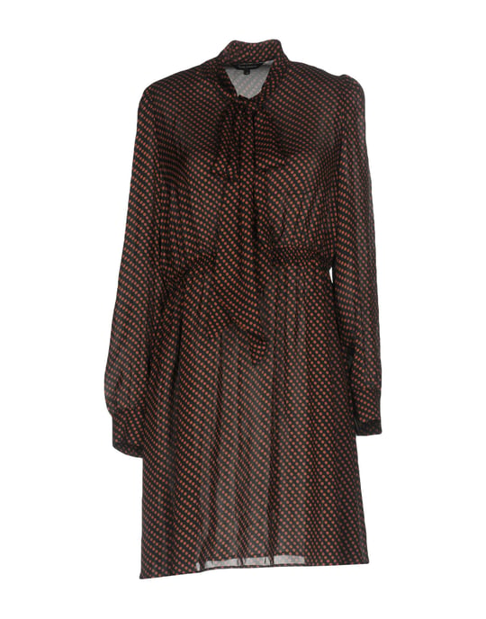 Tara Jarmon Polka Dot Satin Long Sleeve Dress