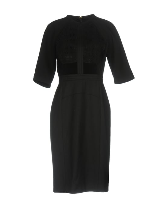 Elie Saab Black Virgin Wool Dress With Three Quarter Length Sleeves