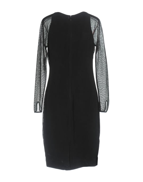 L'Agence Black Silk Knit Long Sleeve Dress