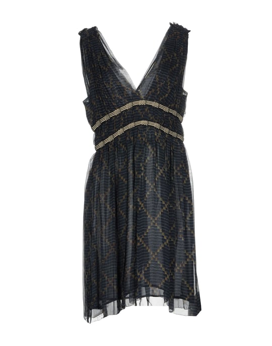 Isabel Marant Etoile Dark Blue Silk V Neckline Short Dress