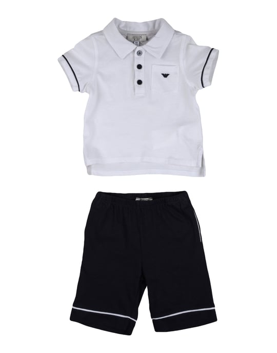 BODYSUITS & SETS Armani Junior White Boy Cotton