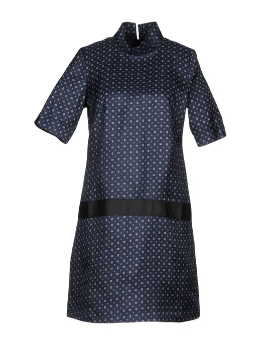 Bini Como Dark Blue Print Short Sleeve Dress