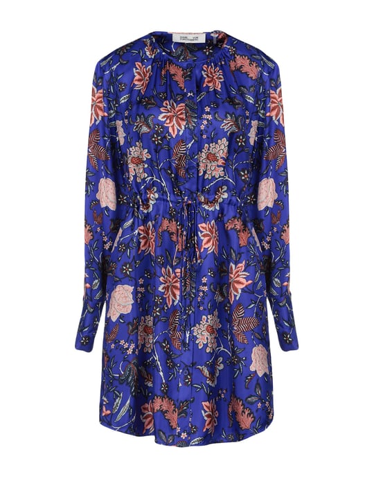 Diane Von Furstenberg Bright Blue Print Silk Dress