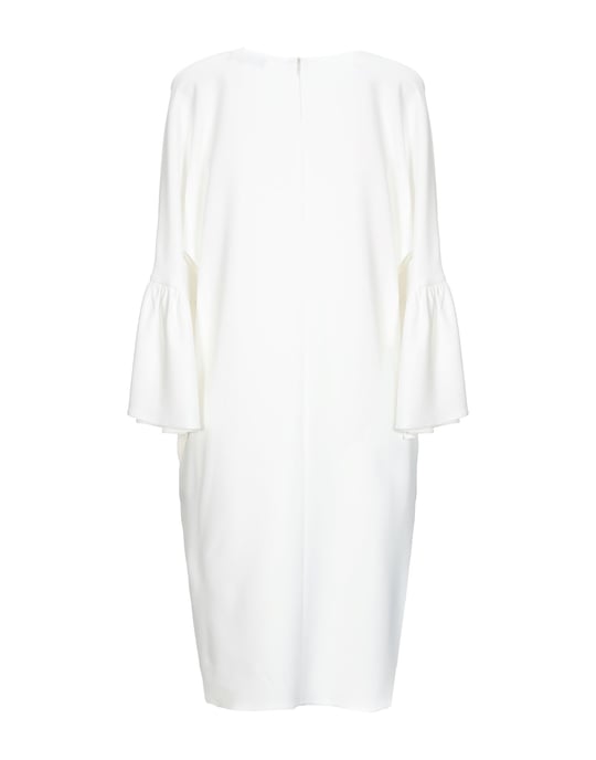 Antonelli White Crepe Long Sleeve Dress