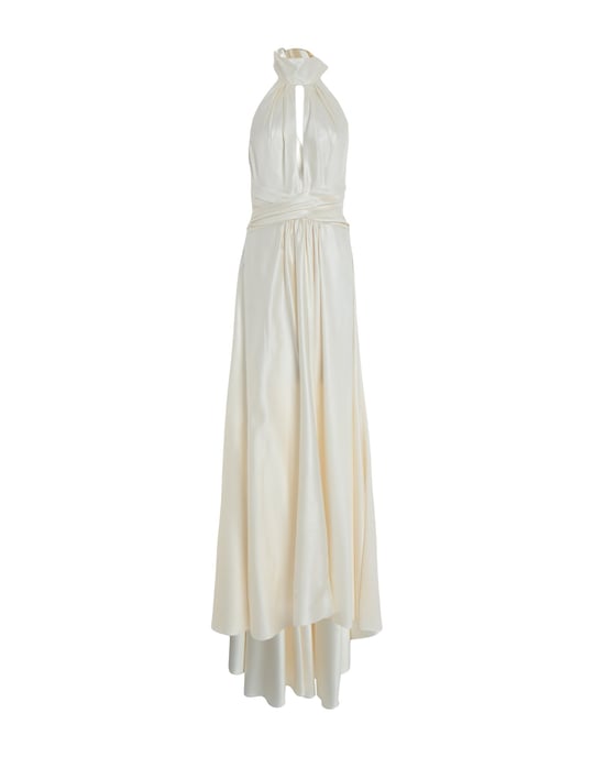 Philosophy Di Lorenzo Serafini Ivory Satin Full Length Dress