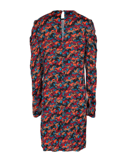 Attic And Barn Pastel Blue Floral Print Long Sleeve Dress