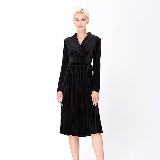 Kleid in Wickeloptik aus Samt - Image 1