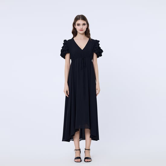 Schulterlanges Kleid mit Rüschen - Image 2