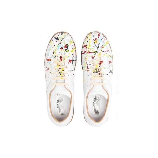 Maison Margiela Men's Painted Sneakers White