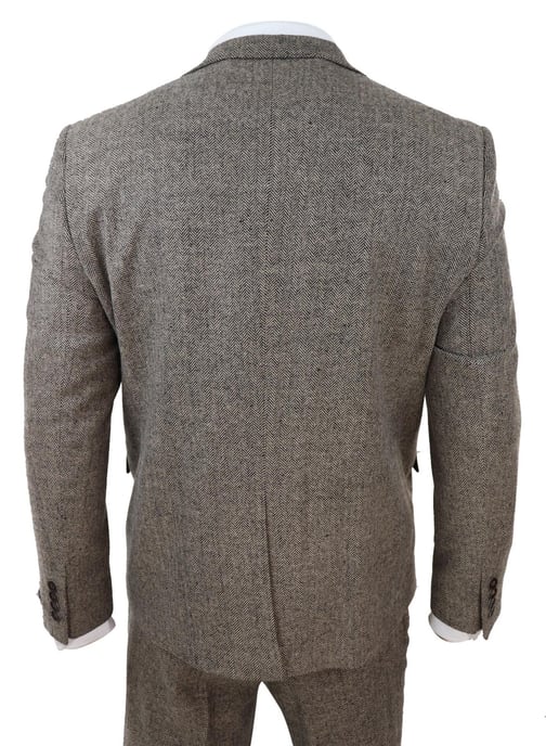 Herren Tweed-Anzug in Eichenbraun, 3 Teile, Vintage Fischgrät, 1920er Jahre Retro Peaky Blinders - Image 6