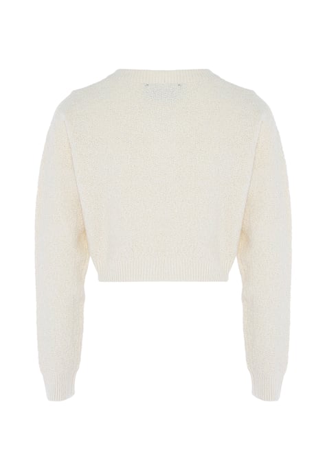 Mymo Cardigan mit Effektgarn Damen Wollweiß - Image 2