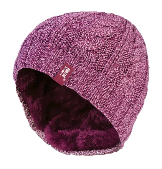 Thermische Fleece-gefütterte Damen-Wintermütze mit Zopfmuster - Image 1