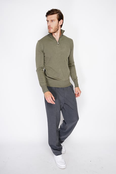 William de Faye - Kurzer Reißverschluss - Khaki - Image 1
