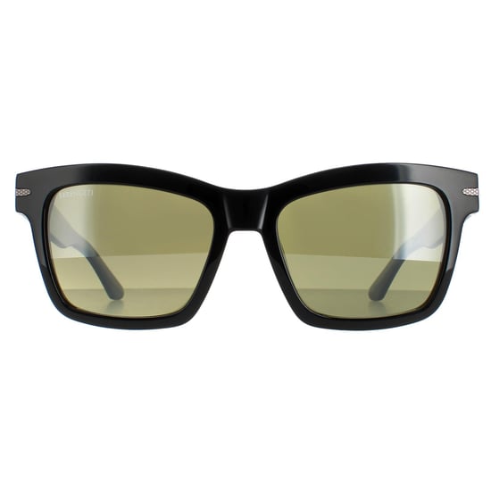 Serengeti Square Unisex Shiny Black Mineral Polarized Green 555nm Winona