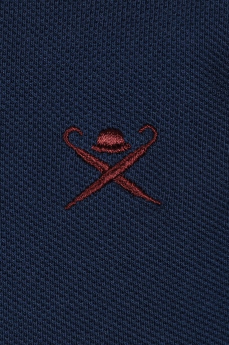 Hackett Woven Trim Polo Shirt Dark Denim