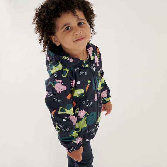 Regatta Childrens/Kids Peppa Pig Tractor Wasserdichte Jacke (Navy) - Image 5