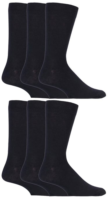 Sock Snob - 6 paires hommes coton fantaisie motif rayures imprimes chaussettes - Noir - Image 1