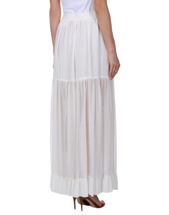 Pinko White Cotton Full Length Skirt