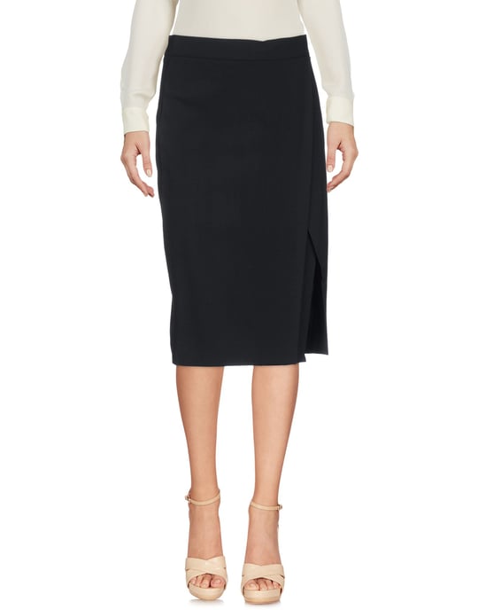 DKNY Black Wool Knee Length Skirt