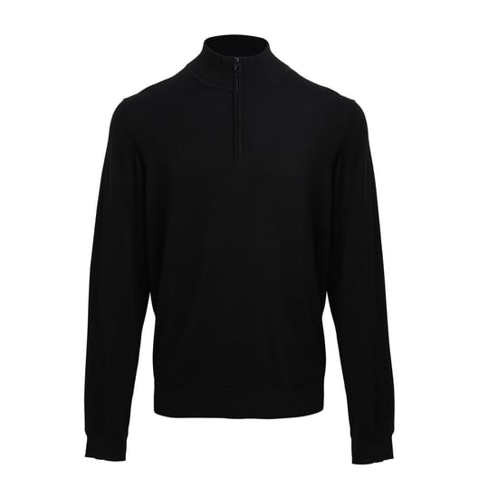 Premier Mens Zip Neck Sweatshirt (Black)
