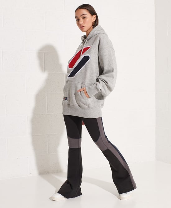 Superdry Oversize Kapuzenpullover mit Code und Chenille-Logo - Image 1