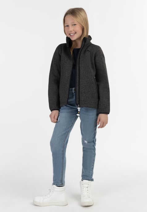 Schmuddelwedda Strickfleecejacke Mädchen (Kids) grau melange - Image 2