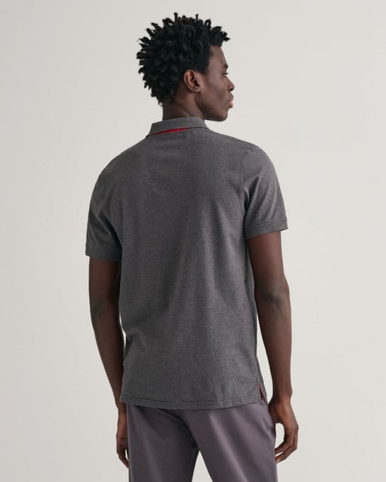 Gant Regular Fit Contrast Pique Rugger Polo  Grau - Image 3