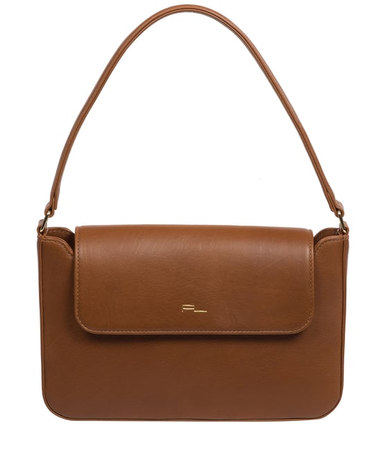 Olivia' Chestnut Nappa Leather Evening Bag