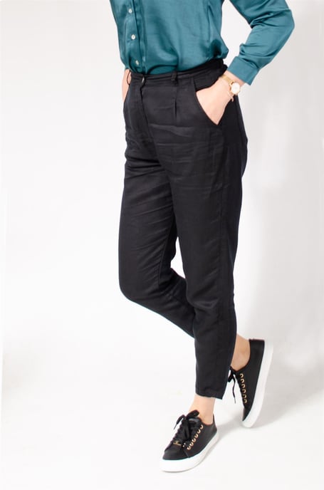 Linen Lyocell Taper Trousers