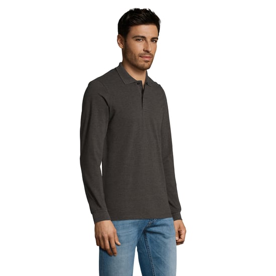 SOLS - "Perfect" Poloshirt für Herren Langärmlig (Dunkelgraue Melange) - Image 3