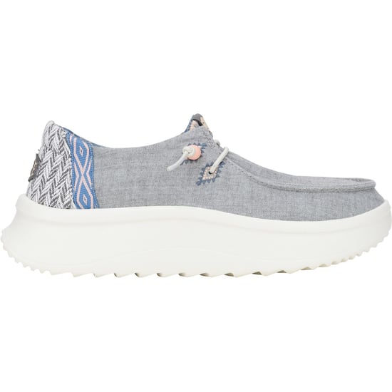 HEYDUDE Wendy Peak Chambray Woven Polyester Damen Grau Loafers - Image 6