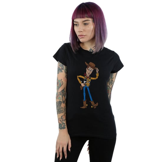Disney Womens/Ladies Toy Story 4 Sheriff Woody Pose Cotton T-Shirt (Black)
