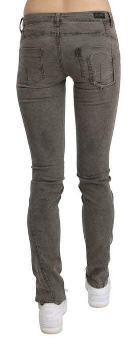 Costume National Women's Gray Low Waist Skinny Denim Cotton Jeans