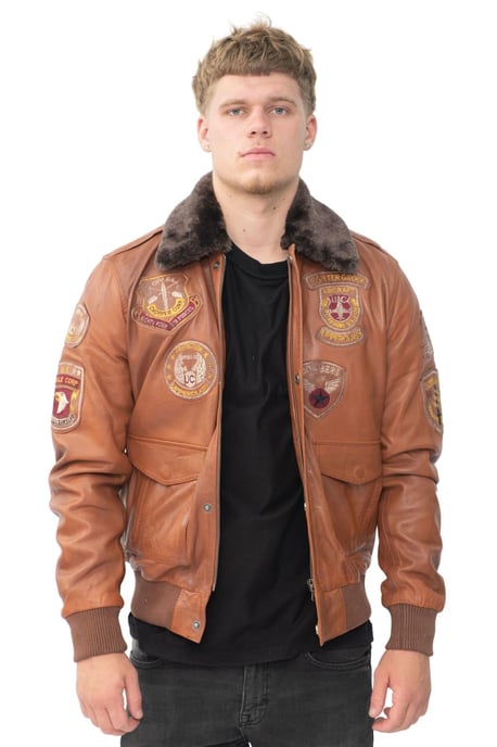 Herren Leder Air Force Bomberjacke - Belgrad - Image 1