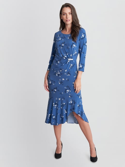 Betty Jersey Dress With Gold Trim
