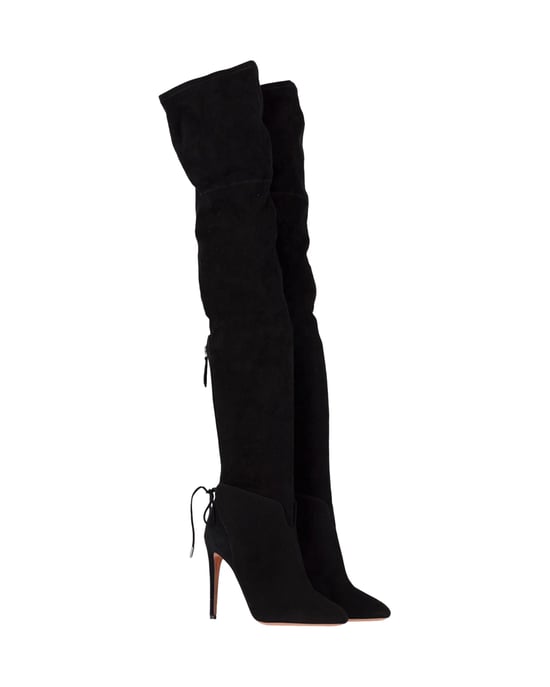 Aquazzura Giselle Overkneestiefel aus schwarzem Wildleder - Image 2