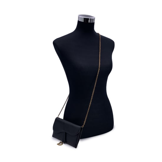 Dior Leder Geldbörse Satteltasche mit Kette - Image 3