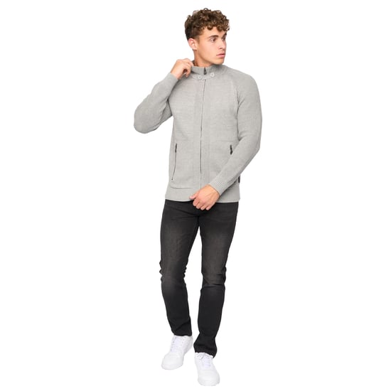 Crosshatch - "Birchin" Pullover Durchgehender Reißverschluss für Herren (Grau) - Image 3