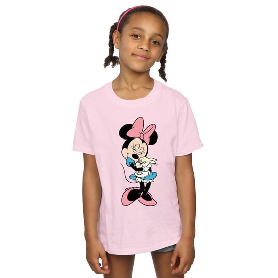 Disney Girls Minnie Mouse Bunny Hug Cotton T-Shirt (Baby Pink)