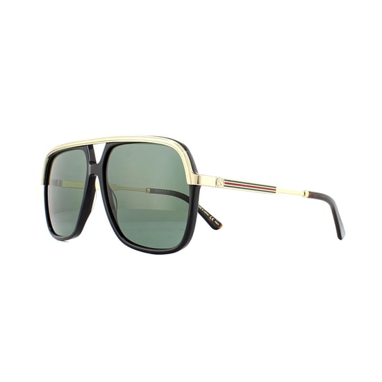 Gucci Sonnenbrille GG0200S 001 Schwarz und Gold Grün - Image 2